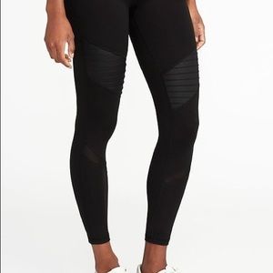 Black high rise 7/8 length moto leggings